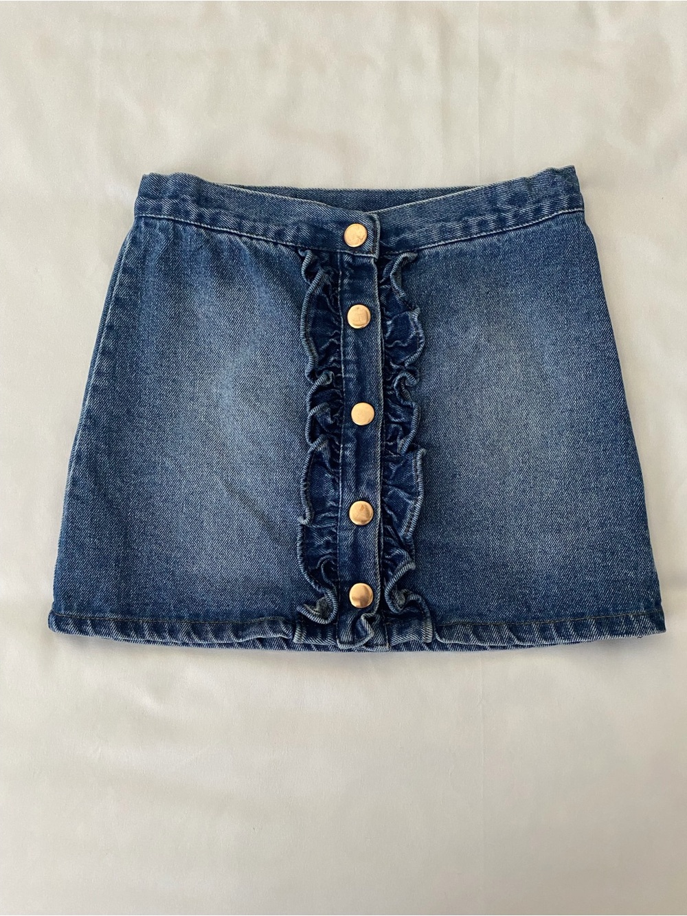 Cynthia Rowley Girl’s Ruffle Front Denim Skirt Size Small (5/6)